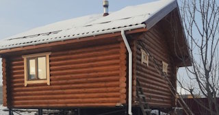 Баня из оцилиндрованного бревна под ключ в Лабинске - от 132769 рублей